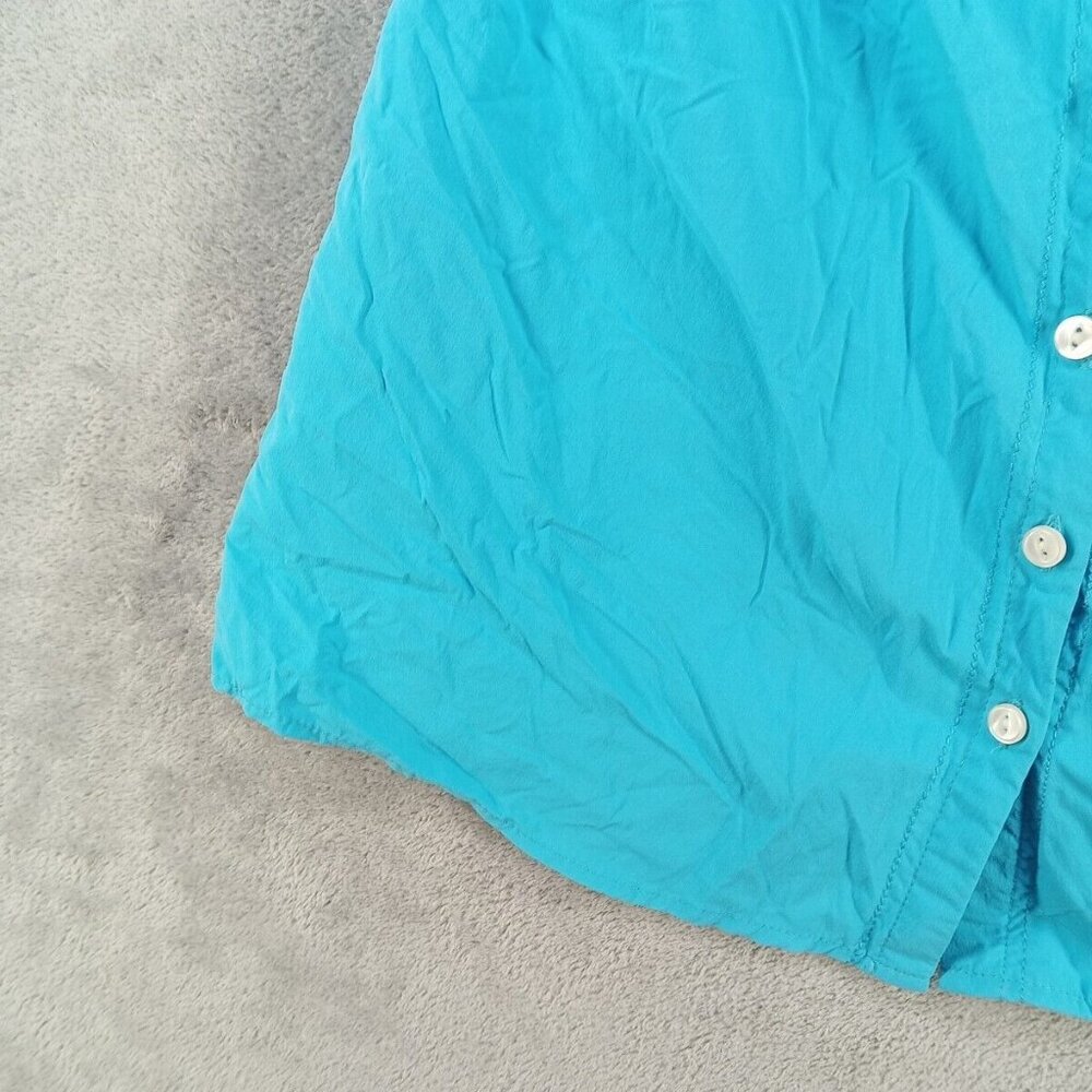 MOUNTAIN HARDWARE  Shirt Size 8 Neck Protection Sleeve Pocket Armpit Vent Blue - Picture 5 of 13